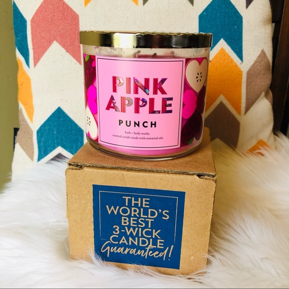 @atrendylook BBW NIB Pink Apple Punch 3 Wick Candle